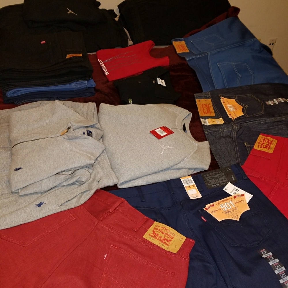 Several new and used men apparel